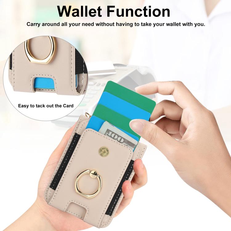 Ring Holder Wallet Card Slot Leather Phone Case, For Galaxy Z Flip8 5G, For Samsung Galaxy Z Flip7 5G