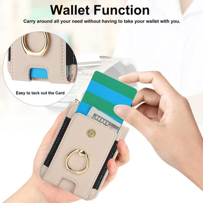 Ring Holder Wallet Card Slot Leather Phone Case, For Galaxy Z Flip8 5G, For Samsung Galaxy Z Flip7 5G