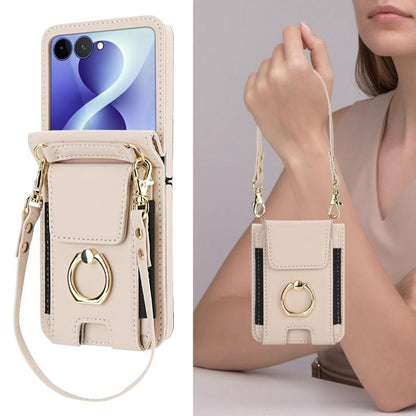 Ring Holder Wallet Card Slot Leather Phone Case, For Galaxy Z Flip8 5G, For Samsung Galaxy Z Flip7 5G