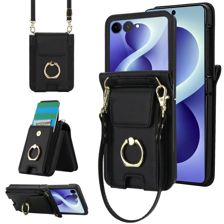 Ring Holder Wallet Card Slot Leather Phone Case, For Galaxy Z Flip8 5G, For Samsung Galaxy Z Flip7 5G