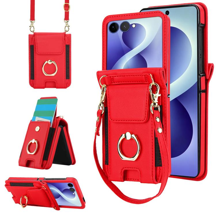 Ring Holder Wallet Card Slot Leather Phone Case, For Galaxy Z Flip8 5G, For Samsung Galaxy Z Flip7 5G