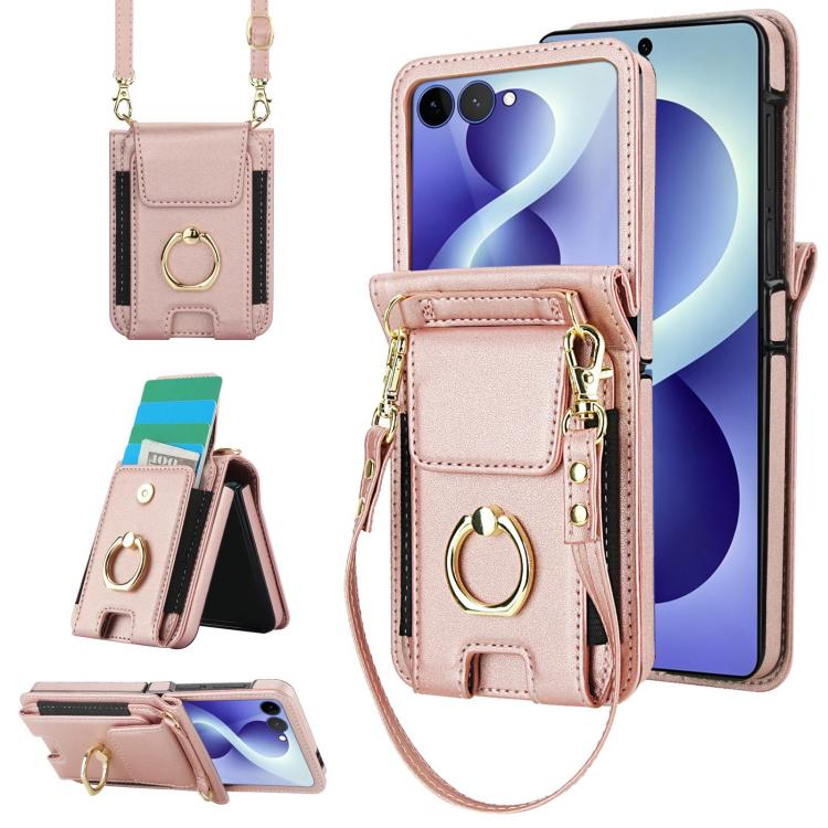 Ring Holder Wallet Card Slot Leather Phone Case, For Galaxy Z Flip8 5G, For Samsung Galaxy Z Flip7 5G