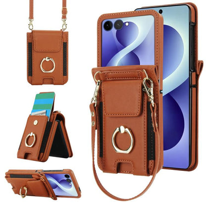 Ring Holder Wallet Card Slot Leather Phone Case, For Galaxy Z Flip8 5G, For Samsung Galaxy Z Flip7 5G