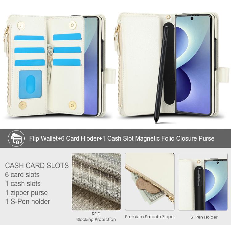 Solid Color Wristband Wallet Folding Leather Phone Case with Lanyard, For Galaxy Z Fold8 Ultra, For Samsung Galaxy Z Fold7