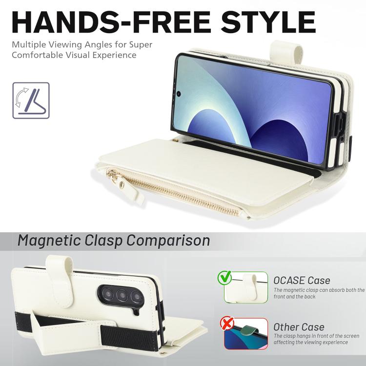Solid Color Wristband Wallet Folding Leather Phone Case with Lanyard, For Galaxy Z Fold8 Ultra, For Samsung Galaxy Z Fold7