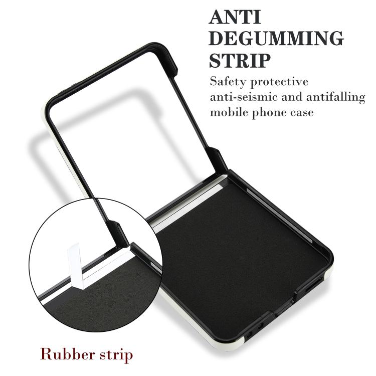 Rhombic Texture Ring Holder PU Phone Case, For Samsung Galaxy Z Flip7 5G