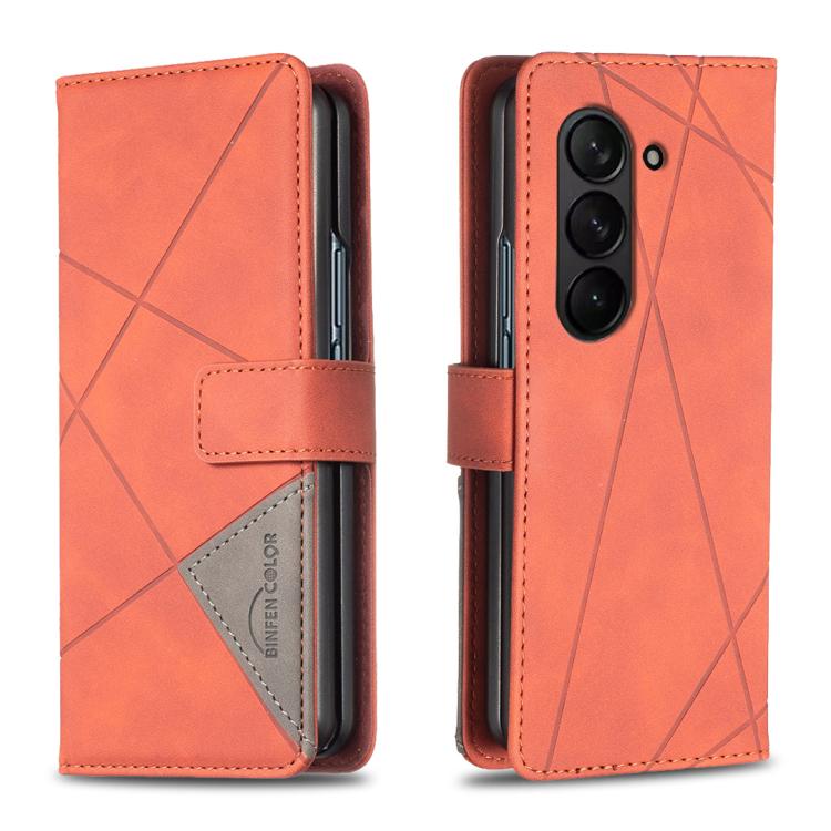 Magnetic Buckle Rhombus Texture Leather Phone Case, For Galaxy Z Fold8 5G, For Samsung Galaxy Z Fold7, For Samsung Galaxy Z Fold6, For Samsung Galaxy Z Fold5