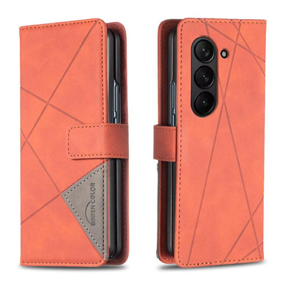 Magnetic Buckle Rhombus Texture Leather Phone Case, For Galaxy Z Fold8 5G, For Samsung Galaxy Z Fold7, For Samsung Galaxy Z Fold6, For Samsung Galaxy Z Fold5