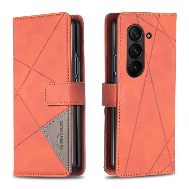 Magnetic Buckle Rhombus Texture Leather Phone Case, For Galaxy Z Fold8 5G, For Samsung Galaxy Z Fold7, For Samsung Galaxy Z Fold6, For Samsung Galaxy Z Fold5