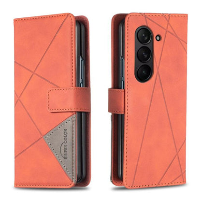 Magnetic Buckle Rhombus Texture Leather Phone Case, For Galaxy Z Fold8 5G, For Samsung Galaxy Z Fold7, For Samsung Galaxy Z Fold6, For Samsung Galaxy Z Fold5