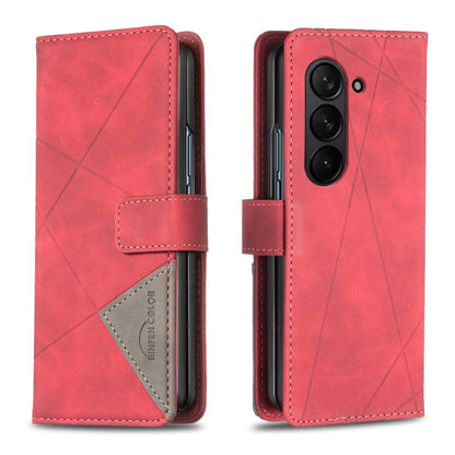 Magnetic Buckle Rhombus Texture Leather Phone Case, For Galaxy Z Fold8 5G, For Samsung Galaxy Z Fold7, For Samsung Galaxy Z Fold6, For Samsung Galaxy Z Fold5