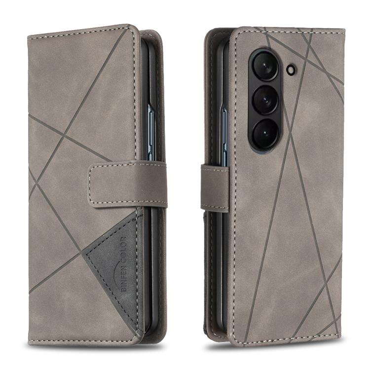 Magnetic Buckle Rhombus Texture Leather Phone Case, For Galaxy Z Fold8 5G, For Samsung Galaxy Z Fold7, For Samsung Galaxy Z Fold6, For Samsung Galaxy Z Fold5
