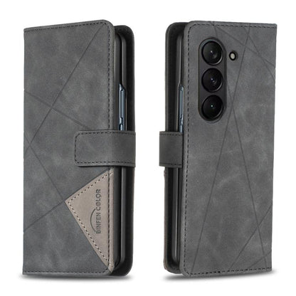 Magnetic Buckle Rhombus Texture Leather Phone Case, For Galaxy Z Fold8 5G, For Samsung Galaxy Z Fold7, For Samsung Galaxy Z Fold6, For Samsung Galaxy Z Fold5