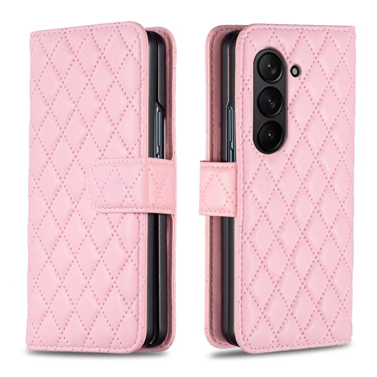 Diamond Lattice Wallet Flip Leather Phone Case, For Galaxy Z Fold8 5G, For Samsung Galaxy Z Fold7, For Samsung Galaxy Z Fold6, For Samsung Galaxy Z Fold5
