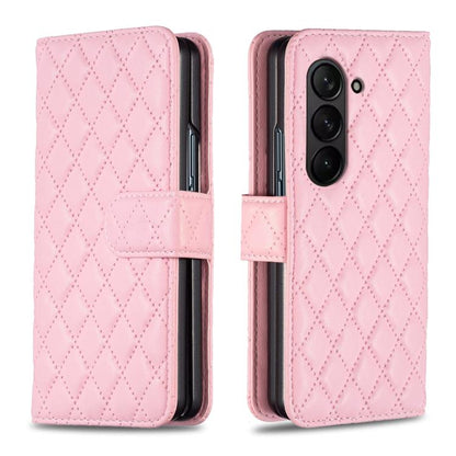 Diamond Lattice Wallet Flip Leather Phone Case, For Galaxy Z Fold8 5G, For Samsung Galaxy Z Fold7, For Samsung Galaxy Z Fold6, For Samsung Galaxy Z Fold5