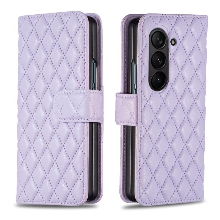 Diamond Lattice Wallet Flip Leather Phone Case, For Galaxy Z Fold8 5G, For Samsung Galaxy Z Fold7, For Samsung Galaxy Z Fold6, For Samsung Galaxy Z Fold5