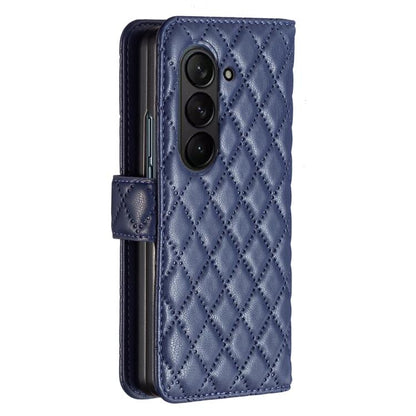 Diamond Lattice Wallet Flip Leather Phone Case, For Galaxy Z Fold8 5G, For Samsung Galaxy Z Fold7, For Samsung Galaxy Z Fold6, For Samsung Galaxy Z Fold5