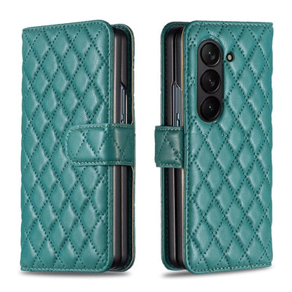 Diamond Lattice Wallet Flip Leather Phone Case, For Galaxy Z Fold8 5G, For Samsung Galaxy Z Fold7, For Samsung Galaxy Z Fold6, For Samsung Galaxy Z Fold5