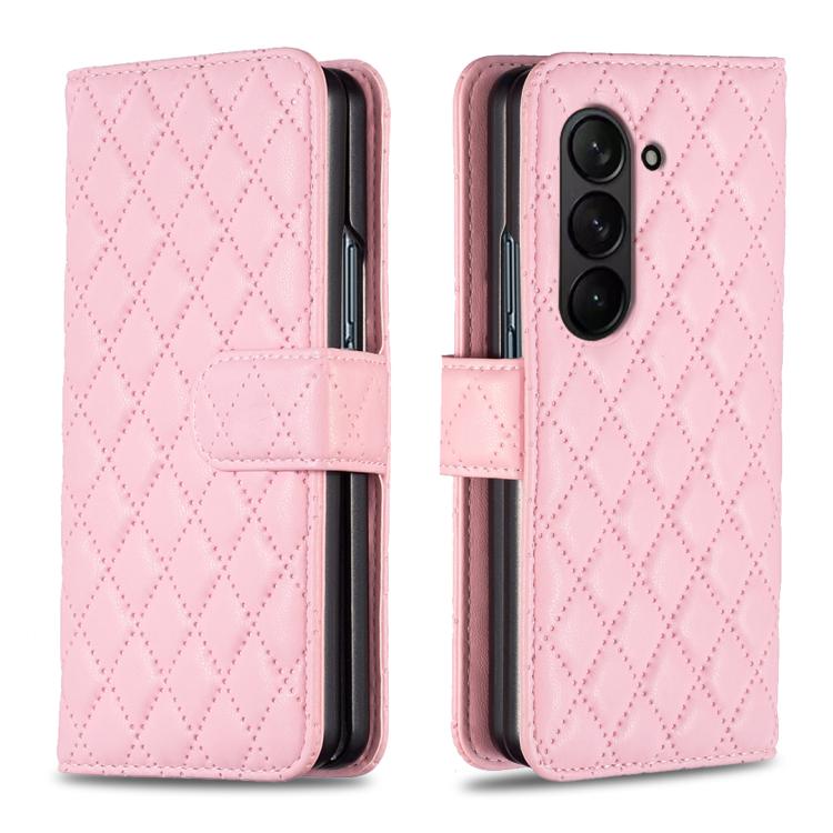 Diamond Lattice Wallet Flip Leather Phone Case, For Galaxy Z Fold8 5G, For Samsung Galaxy Z Fold7, For Samsung Galaxy Z Fold6, For Samsung Galaxy Z Fold5