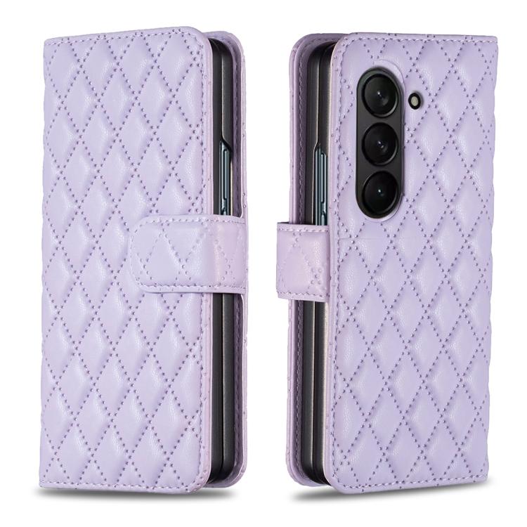 Diamond Lattice Wallet Flip Leather Phone Case, For Galaxy Z Fold8 5G, For Samsung Galaxy Z Fold7, For Samsung Galaxy Z Fold6, For Samsung Galaxy Z Fold5