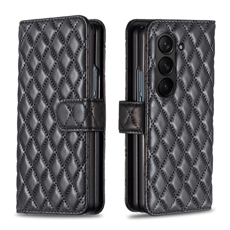 Diamond Lattice Wallet Flip Leather Phone Case, For Galaxy Z Fold8 5G, For Samsung Galaxy Z Fold7, For Samsung Galaxy Z Fold6, For Samsung Galaxy Z Fold5