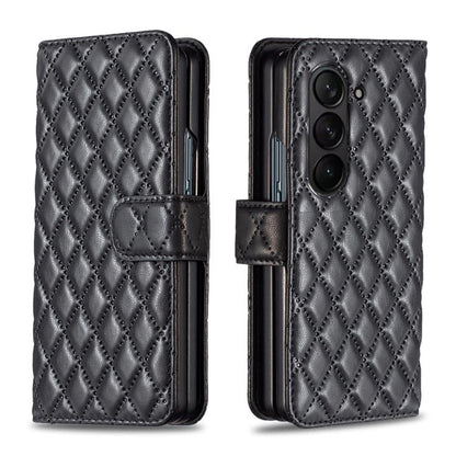Diamond Lattice Wallet Flip Leather Phone Case, For Galaxy Z Fold8 5G, For Samsung Galaxy Z Fold7, For Samsung Galaxy Z Fold6, For Samsung Galaxy Z Fold5
