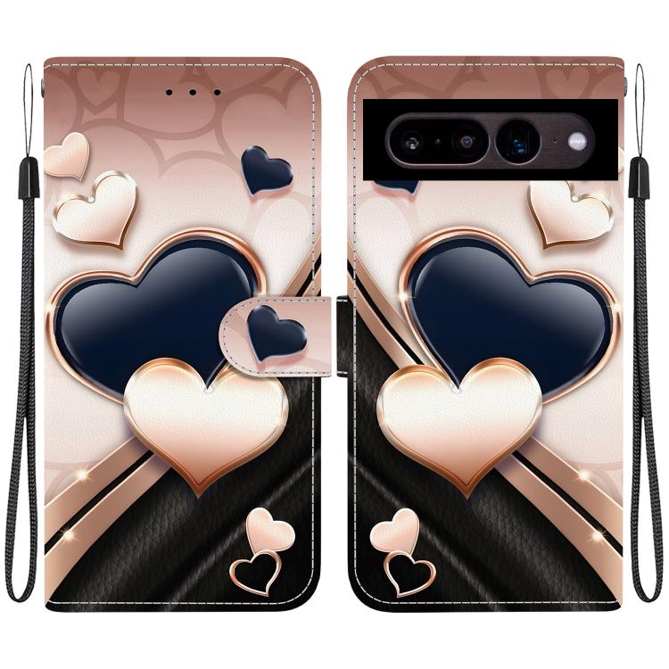 Crystal Texture Colored Drawing Leather Phone Case, For Google Pixel 7