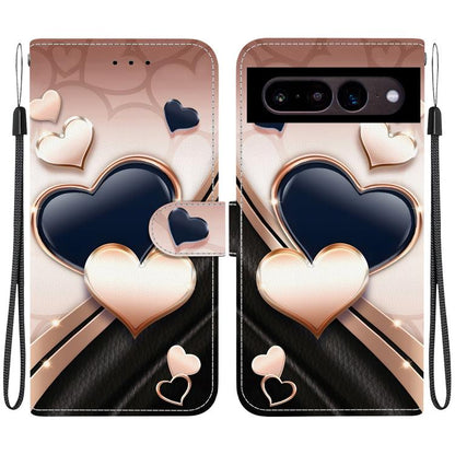 Crystal Texture Colored Drawing Leather Phone Case, For Google Pixel 7