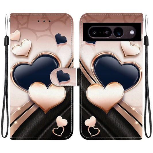 Crystal Texture Colored Drawing Leather Phone Case, For Google Pixel 7