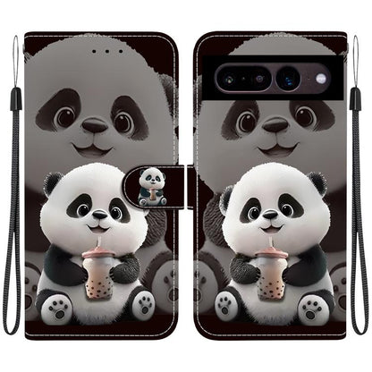 Crystal Texture Colored Drawing Leather Phone Case, For Google Pixel 7