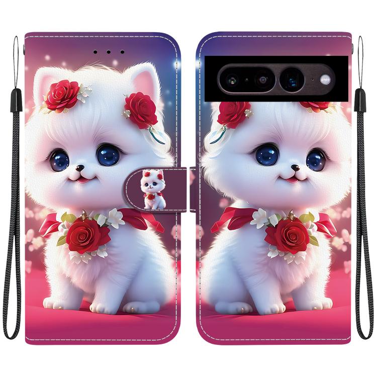 Crystal Texture Colored Drawing Leather Phone Case, For Google Pixel 7