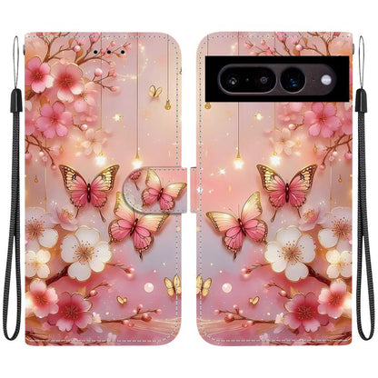 Crystal Texture Colored Drawing Leather Phone Case, For Google Pixel 7
