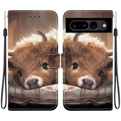 Crystal Texture Colored Drawing Leather Phone Case, For Google Pixel 7