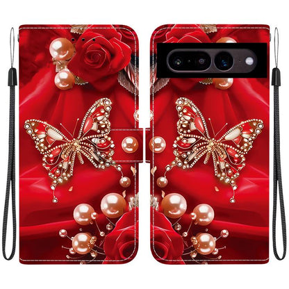 Crystal Texture Colored Drawing Leather Phone Case, For Google Pixel 7