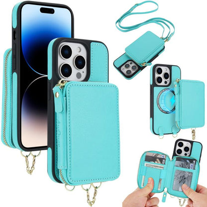 AwQuer 2 in 1 Crossbody Zipper Wallet Leather Back Phone Case, For iPhone 14 Plus, For iPhone 14 / 13, For iPhone 14 Pro, For iPhone 14 Pro Max, For iPhone 13 Pro Max, For iPhone 13 Pro, For iPhone 12 / 12 Pro, For iPhone 12 Pro Max