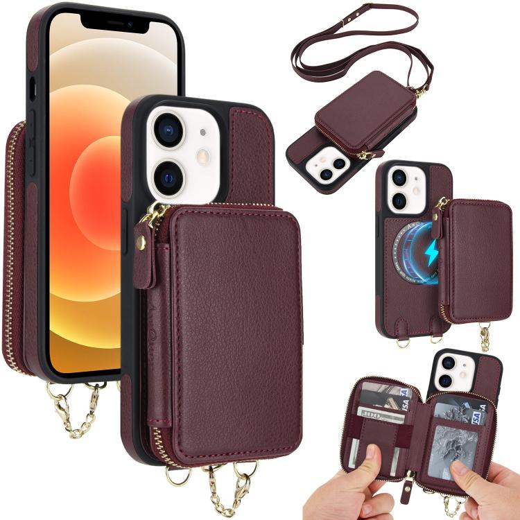 AwQuer 2 in 1 Crossbody Wallet Leather Back Phone Case