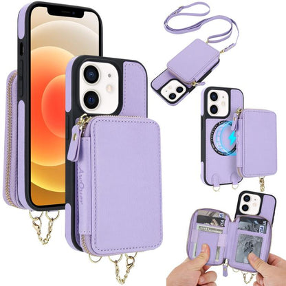 AwQuer 2 in 1 Crossbody Wallet Leather Back Phone Case