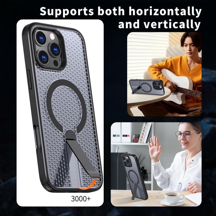 kalebol Honeycomb Cooling MagSafe Holder Phone Case, For iPhone 14, For iPhone 14 Pro, For iPhone 14 Pro Max, For iPhone 13 Pro Max, For iPhone 13