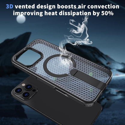 kalebol Honeycomb Cooling MagSafe Holder Phone Case, For iPhone 14, For iPhone 14 Pro, For iPhone 14 Pro Max, For iPhone 13 Pro Max, For iPhone 13