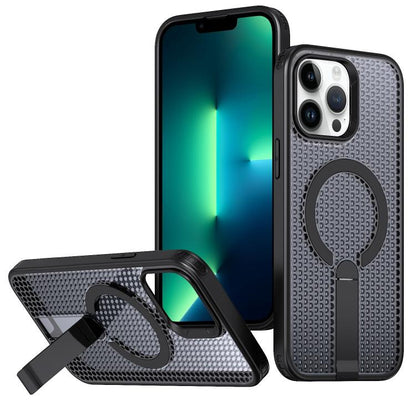 kalebol Honeycomb Cooling MagSafe Holder Phone Case, For iPhone 14, For iPhone 14 Pro, For iPhone 14 Pro Max, For iPhone 13 Pro Max, For iPhone 13