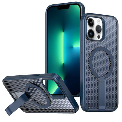 kalebol Honeycomb Cooling MagSafe Holder Phone Case, For iPhone 14, For iPhone 14 Pro, For iPhone 14 Pro Max, For iPhone 13 Pro Max, For iPhone 13
