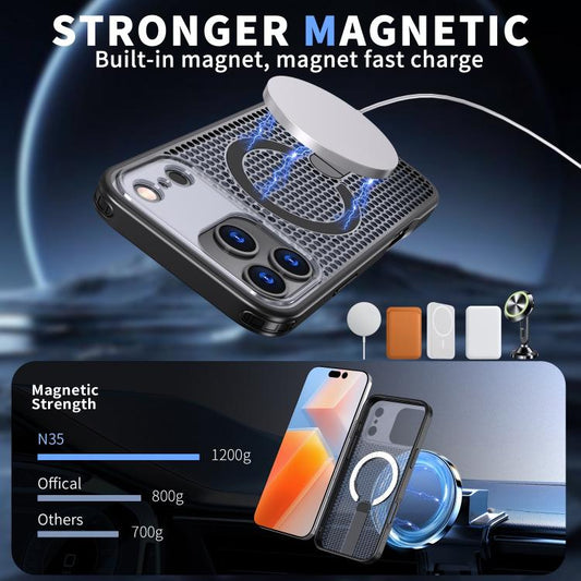 kalebol Honeycomb Cooling MagSafe Holder Phone Case, For iPhone 18 Pro, For iPhone 18 Pro Max, For iPhone 17e / 16e, For iPhone 17 Pro Max, For iPhone 17 Pro, For iPhone 17, For iPhone Air, For iPhone 16 Pro Max, For iPhone 16 Pro, For iPhone 16 Plus  ...