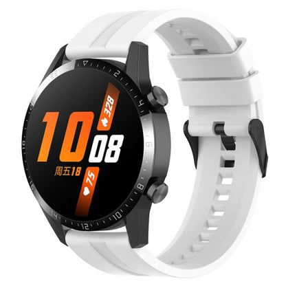 xDfind Silicone Black Buckle Watch Band, 20mm For Amazfit Active 2 / GTS4 Mini, 22mm For Huawei Watch GT5 / GT5 Pro