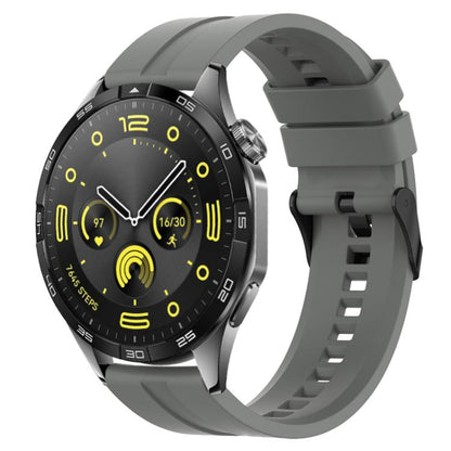xDfind Silicone Black Buckle Watch Band, 20mm For Amazfit Active 2 / GTS4 Mini, 22mm For Huawei Watch GT5 / GT5 Pro