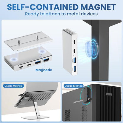 HST-2A2C 4 in 1 USB 3.2 10Gbps Detachable Magnetic Docking Station