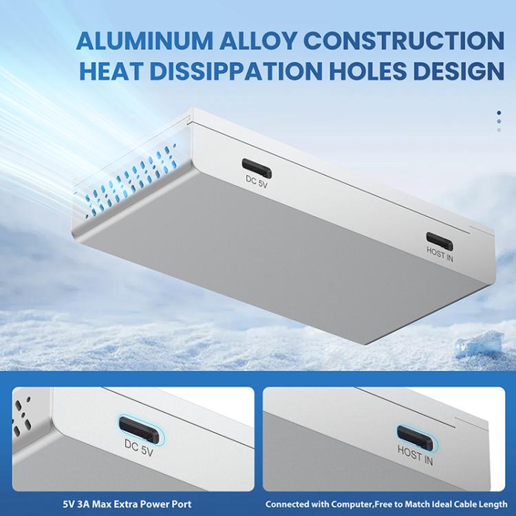 HST-2A2C 4 in 1 USB 3.2 10Gbps Detachable Magnetic Docking Station