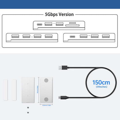 HST-2A2C 4 in 1 USB 3.2 10Gbps Detachable Magnetic Docking Station