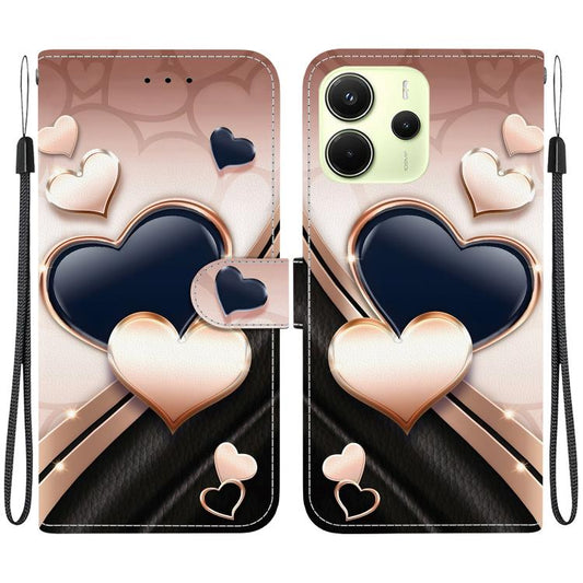 Crystal Texture Colored Drawing Leather Phone Case
