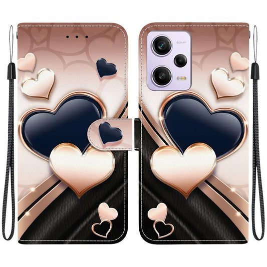 Crystal Texture Colored Drawing Leather Phone Case