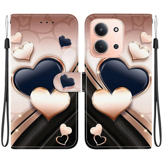 Crystal Texture Colored Drawing Leather Phone Case